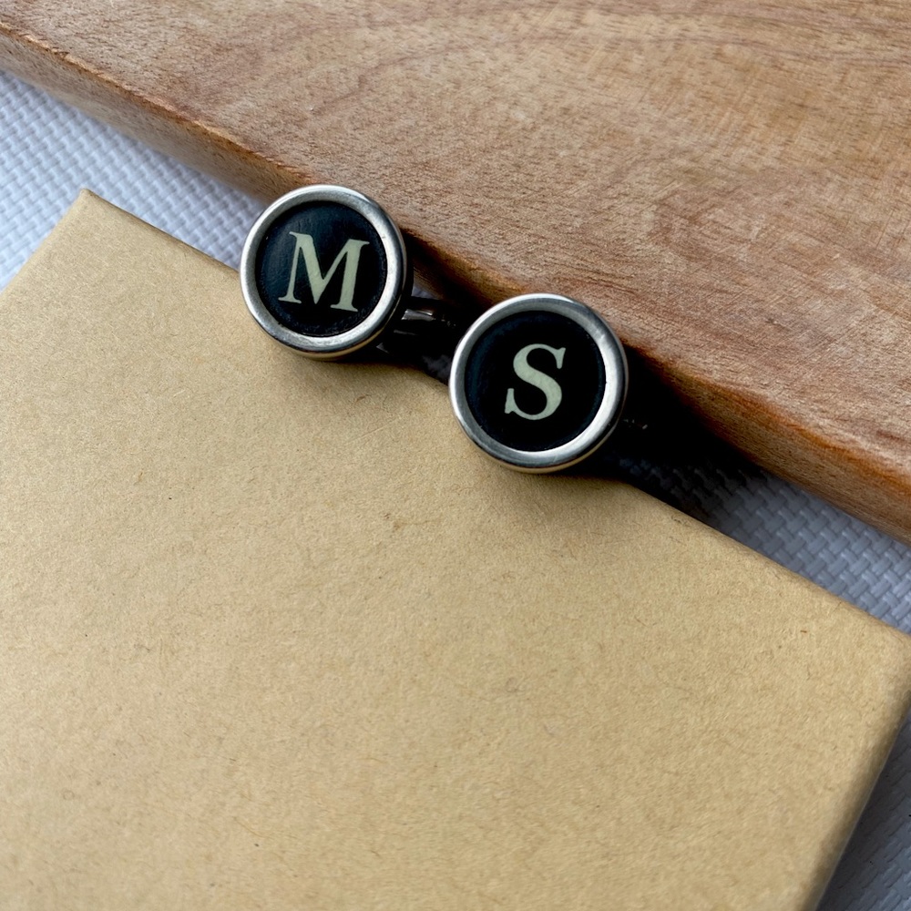 CUFFLINKS Monogram Vintage Typewriter Keys NEW